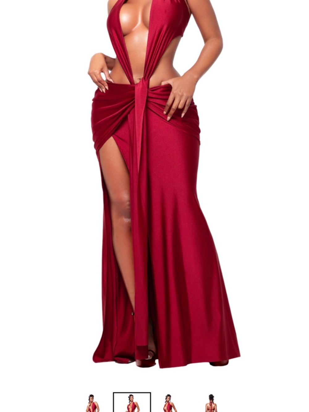 Yagi BELIZE ROUGE PLUNGE DRESS - Picture 2 of 3